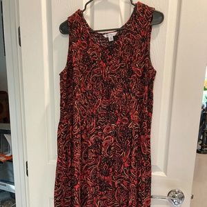 Croft & Barrow® Smocked Challis Dress Orange Swirl